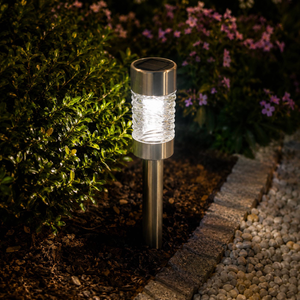 Green Blade Stainless Steel Solar LED Stake Light I Each