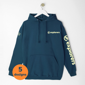 Personalised Explorers Hoodie -L-Mid Blue