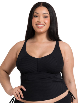 Curvy Kate Jet Set Non Wired Tankini Top - Black
