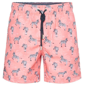 Mens Zebra Swim Shorts (Red)
