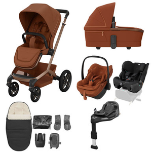 Maxi Cosi Fame 10-Piece Premium Family Travel System - Copper Terra
