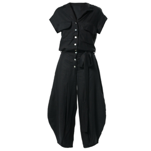 Relaxed Jumpsuit With Linen In Black (S)