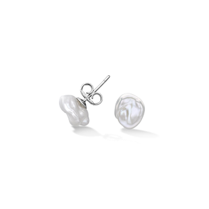 White Keshi Luna Pearl™ Studs (one size)