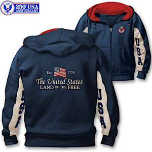 USA 250th Anniversary Men's Hoodie Size X-Large (46-48)