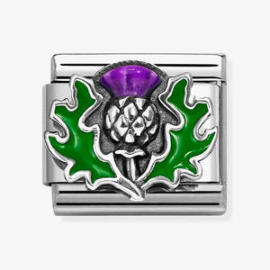 Nomination Composable Classic Link Silver, Purple & Green Thistle Charm 330204/43