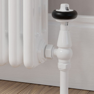 Flatford Traditional TRV Corner Antique Brass Thermostatic Radiator Valves With Sleeves