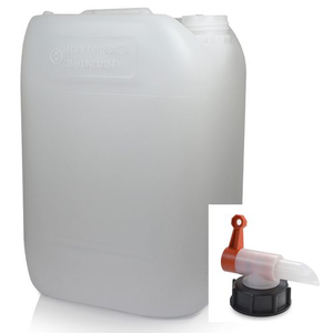 10 Litre Natural Stackable Jerry Can With Dispensing Cap Tap