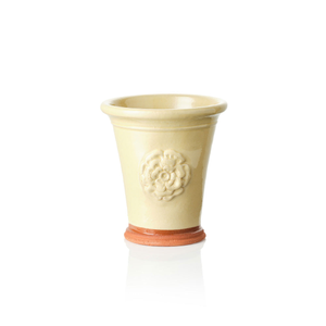 The King's Rose Terracotta Cream Glazed Flowerpot