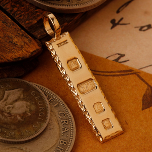 Pre-Owned Vintage 1977 9ct Yellow Gold Ingot Pendant