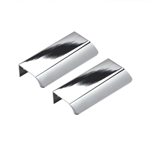 Milano - Chrome Modern Finger Pull Furniture Handle - x2