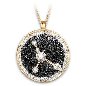 Genuine Black Sapphire Cancer Pendant Necklace