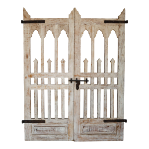 Gate Triple Arch With Spires White Indoor Outdoor