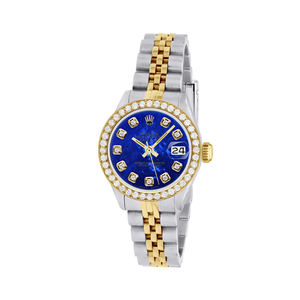 Women's Diamond Watch | Rolex Datejust | Gold | 26mm | Blue Dial