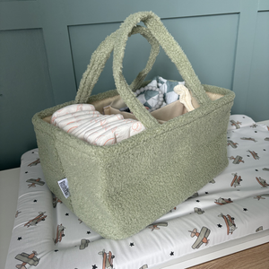 Bouclé Teddy Nappy Caddy - Sage