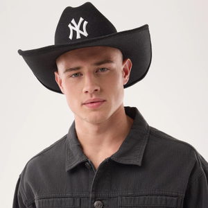New York Yankees MLB Black Wide Brim Fedora Cowboy Hat