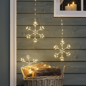 3 Hanging Osby Snowflake Outdoor Lights