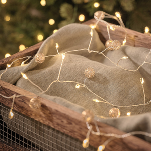 1.5m Gold Orb Cluster Micro Light Garland
