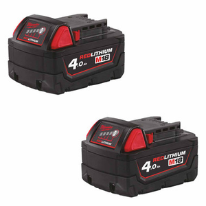 Milwaukee M18 B4 18V 4.0Ah REDLITHIUM™ Battery (Twin Pack)