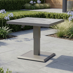 Maze - Aluminium Square Outdoor Rising Table - Dawn Grey