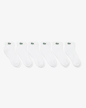 Lacoste 6-Pack Mid-Length Mens Sport Socks - White 001