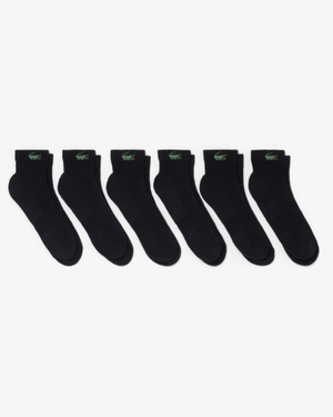 Lacoste 6-Pack Mid-Length Mens Sport Socks - Black 031