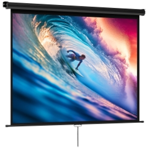 HOMCOM Pantalla de Proyección 84 pulgadas 4:3 – 160° y Montaje Techo/Pared, Negro