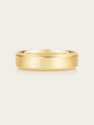 9K Yellow Gold Bevelled Edge 6mm Medium Weight Wedding Ring