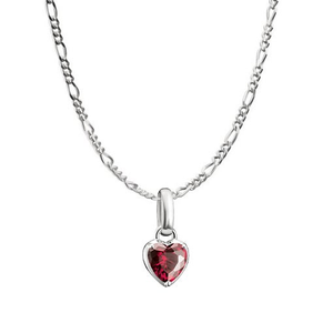 Connect Silver July Heart Birthstone Necklace