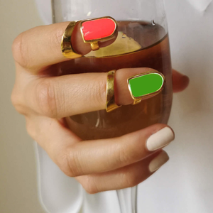Colorful Nail Ring - Pink (one size)