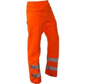 Caution Hi-Vis StormPro Elastic Waist Rain Overtrousers - Fluoro Orange