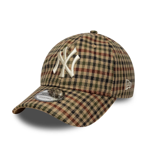 New York Yankees MLB Check Beige 9TWENTY Adjustable Cap