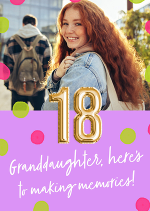 Moonpig 18 Making Memories Granddaughter Photo Upload Birthday Card