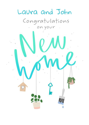 Moonpig Paperlink Typographic Cute Illustrations New Home Card