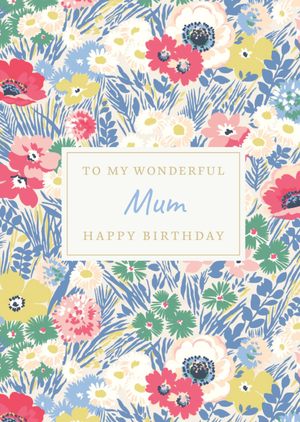 Traditional Floral Pattern Wonderful Mum Birthday Card From Cath Kidston