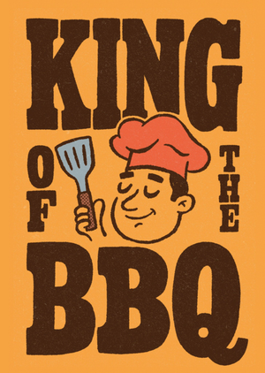 Moonpig King Of The Bbq Typographic Chef Card
