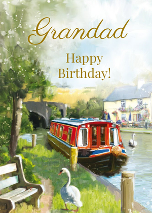 Ling Design Summertime On The Canal Happy Birthday Card For Grandad