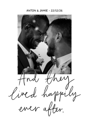 Moonpig And They Lived Happily Ever After Minimal Photo Upload Card
