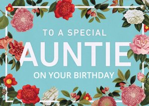 The Natural History Museum Special Auntie Pink Flower Birthday Card