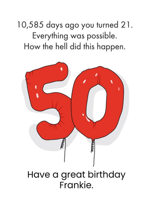 Moonpig Objectables Funny 50th Birthday Card