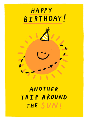 Moonpig Another Trip Around The Sun Hand-Drawn Birthday Card