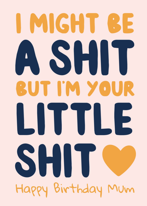 Moonpig Funny Your Little Shit Typographic Birthday Card