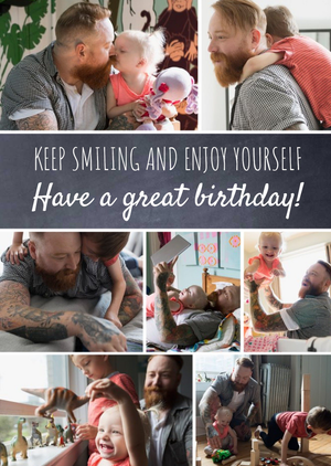 Moonpig Photo Birthday Card - Keep Smiling And Enjoy Yourself