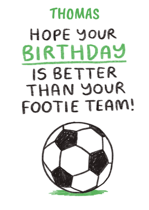 Moonpig Cheeky Footie Birthday Card