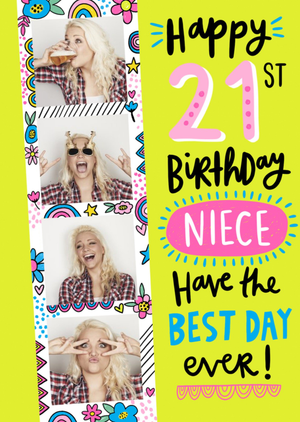Moonpig Happy 21st Birthday Niece Photo Uplaod Birthday Card