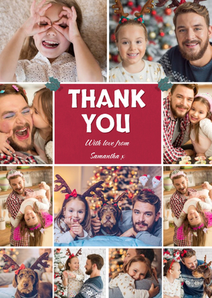Moonpig Multiple Photo Upload Thank You Christmas Card