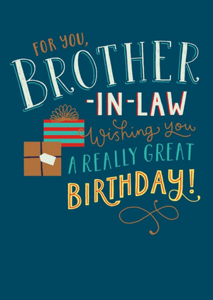 Moonpig Blue Typographic Brother-In-Law Birthday Card