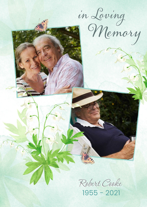 Moonpig Illustration Of Flowers And Butterflies Surround Photo Frames Sympathy Photo Upload Card