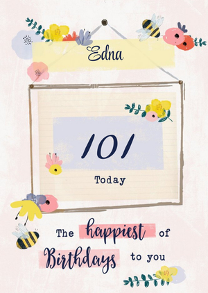 Moonpig Bees Knees Floral 101 Today Birthday Card