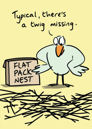 Moonpig Illustration Of A Bird Building A Nest New Home Card
