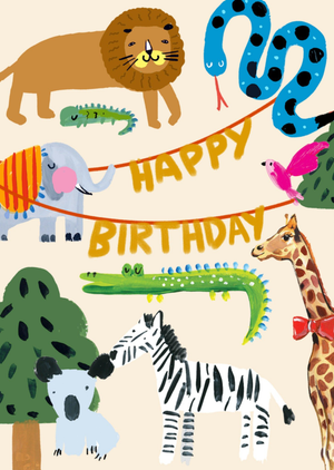 Moonpig Eleanor Bowmer Happy Birthday Illustrated Animals Card